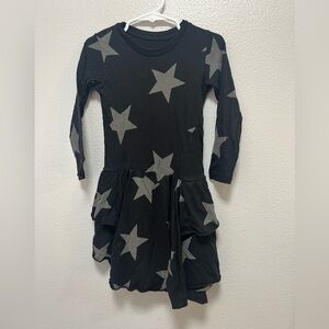 nununu size 3/4 Black and Gray Star ruffled Dress